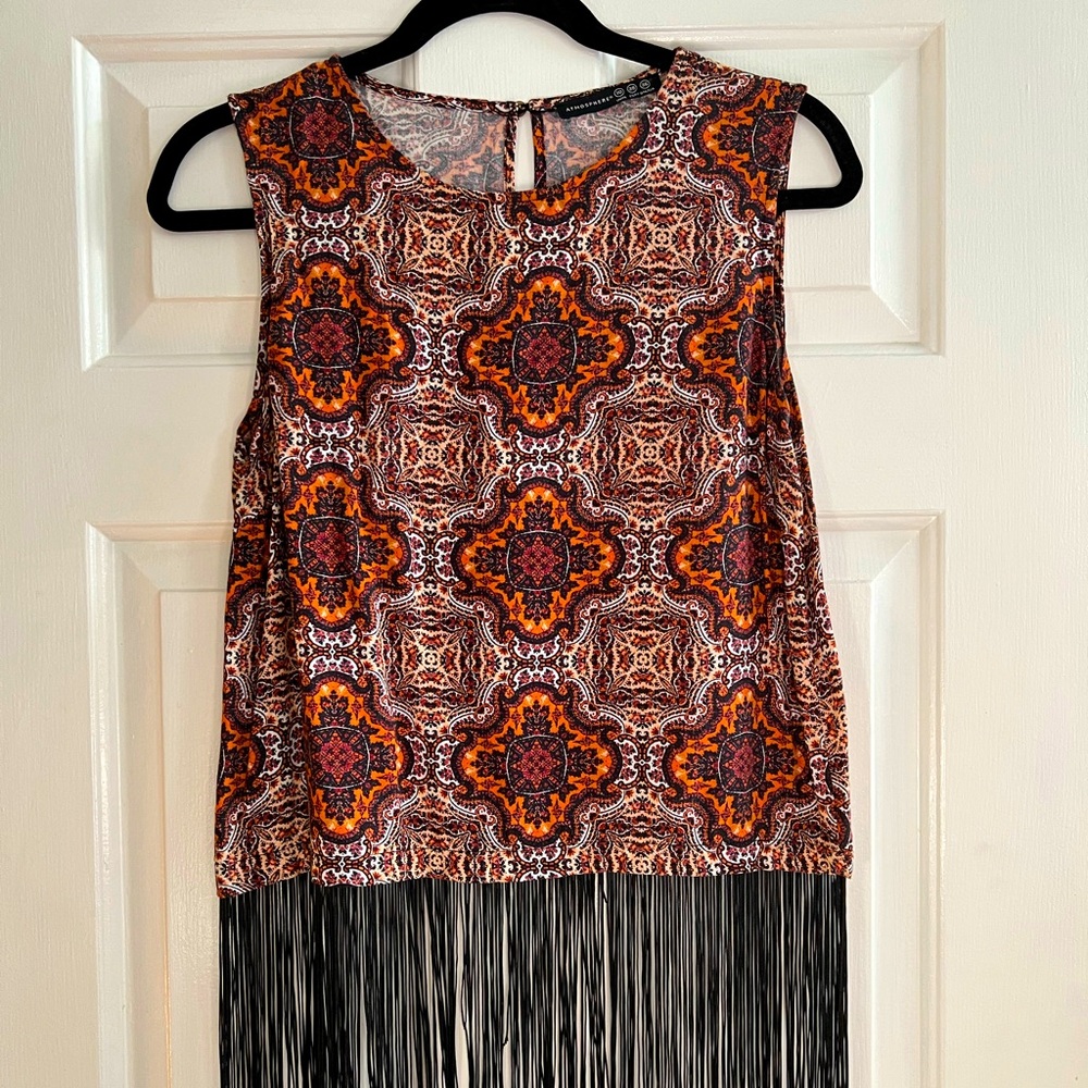 Patterned Fringe Top